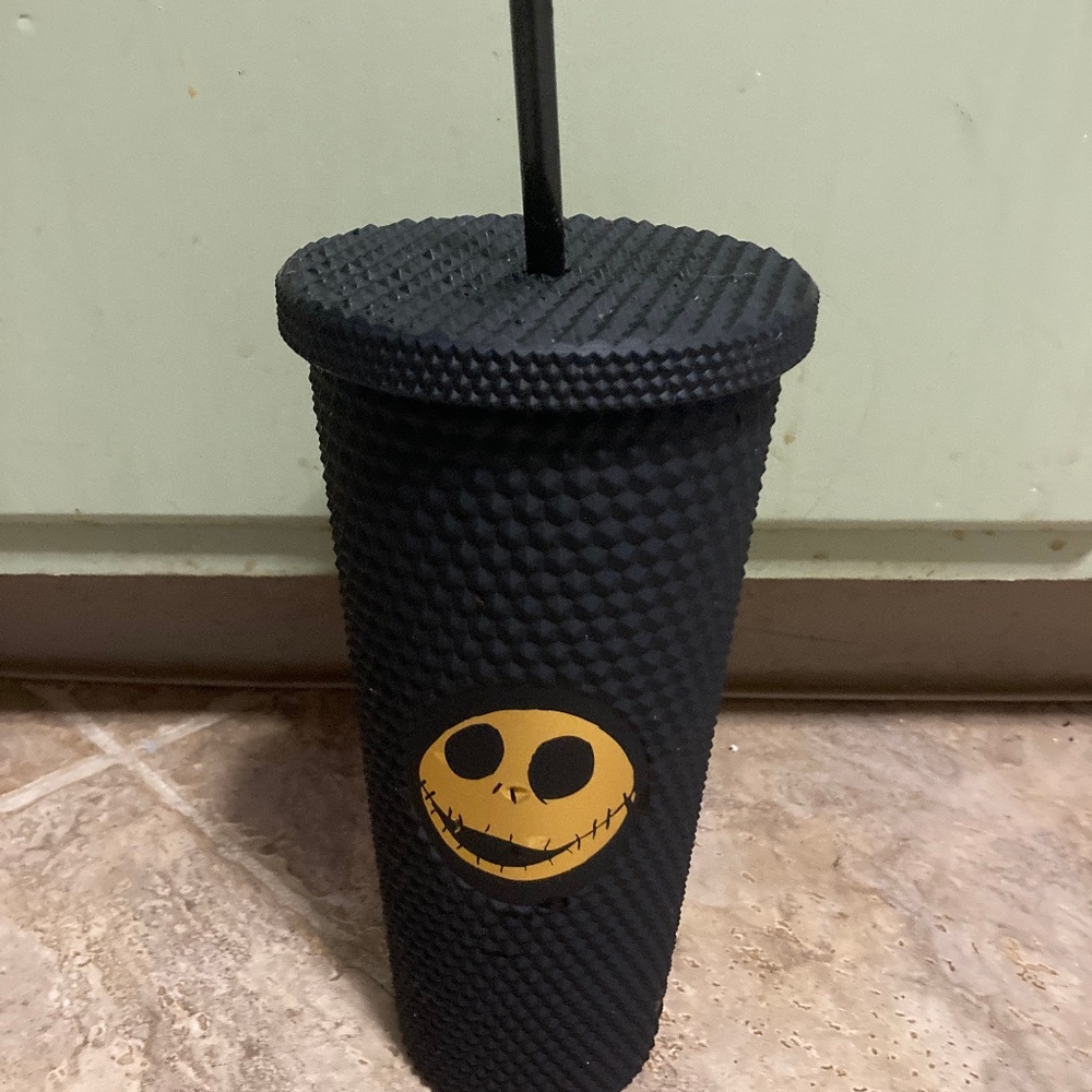 Disney Tim Burton The Nightmare Before Christmas Textured Tumbler Cup with Straw